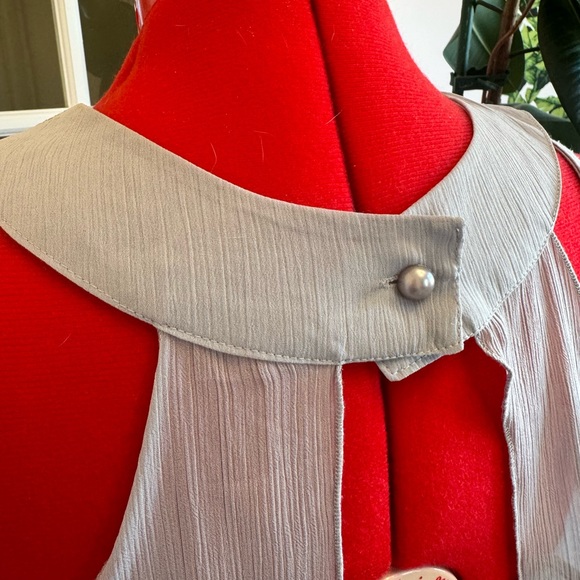 Charlotte Russe fashion top, grey/silver with sequin collar. Size medium. - Picture 7 of 8